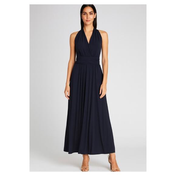 HYACINTH HOUSE Dresses & Skirts - NWT Hyacinth House Tuckernuck Black Halter Maxi Dress Small Tie Waist Jersey